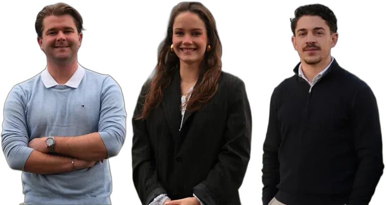 Mika Visser, Amber van Leeuwen and Sjoerd Deneer of the Quality Team