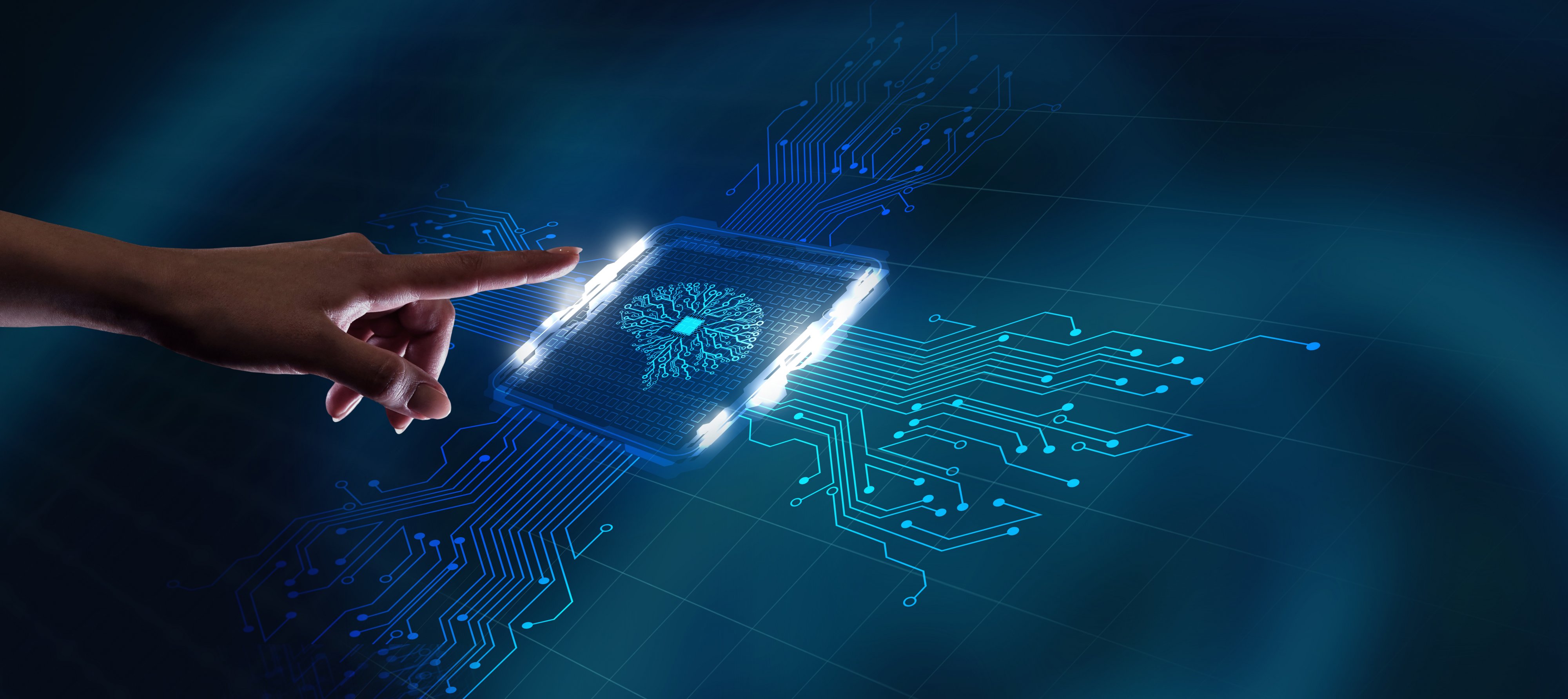 Hand reikt naar Artificial Intelligence